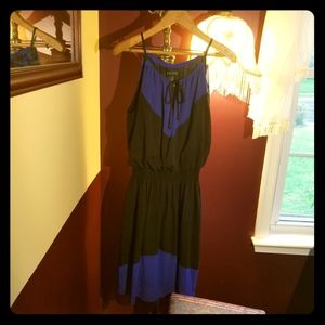 Royal Blue and Black Dress W/ Keyhole Neckline